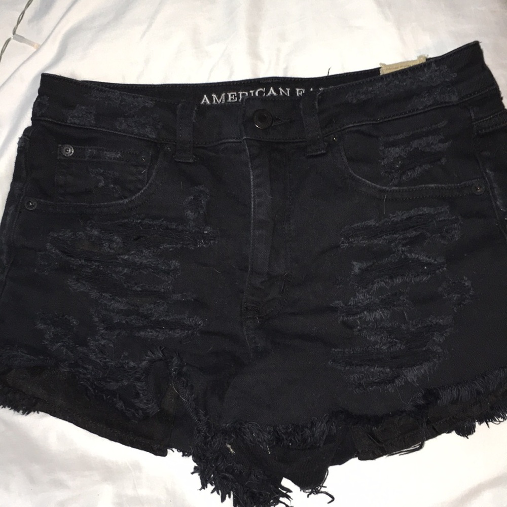 Ripped black jeans shorts from American eagle